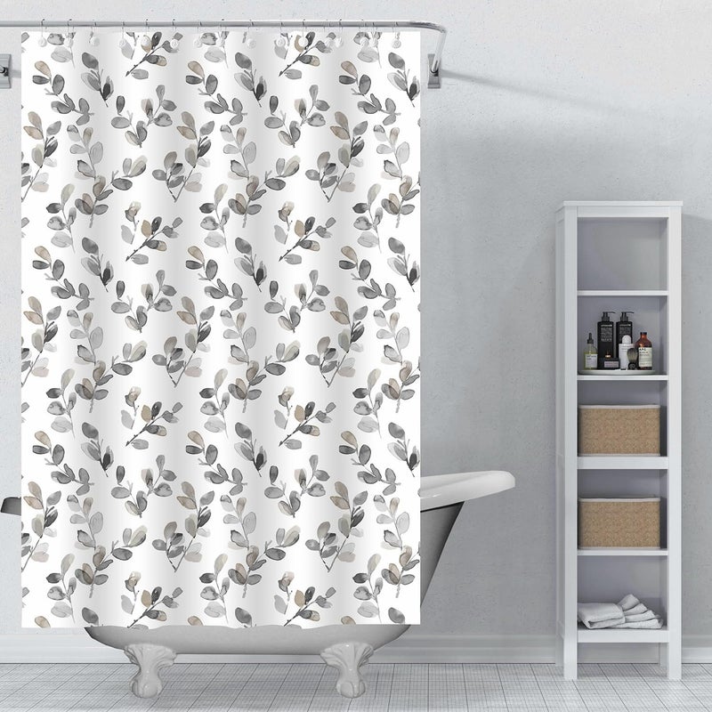 TIKABC Shower Curtain Liner, 4G PEVA Mimosa Shower Liner, Plastic Waterproof Shower Curtains, 72x72 inch with Grommet Holes 3 Magnetic Weights - Image 1